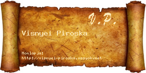 Visnyei Piroska névjegykártya